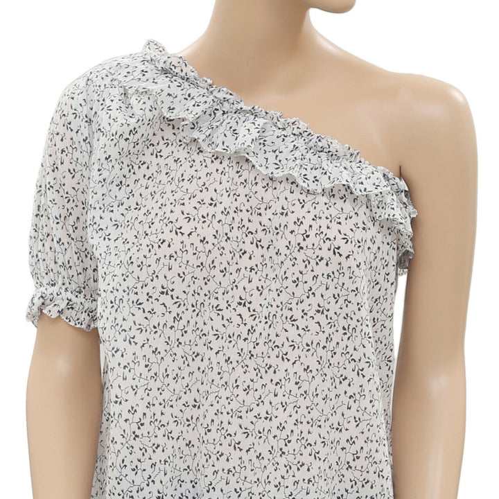 Ulla Johnson Printed Ruffle Blouse Top