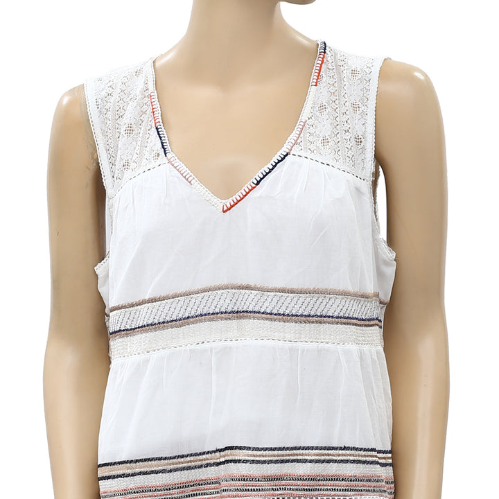 Anthropologie Pilcro and the Letterpress Lani Embroidered Tank Top