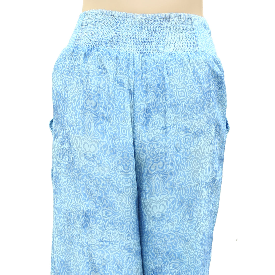 Free People Floral Printed Smocked Trouser Pants