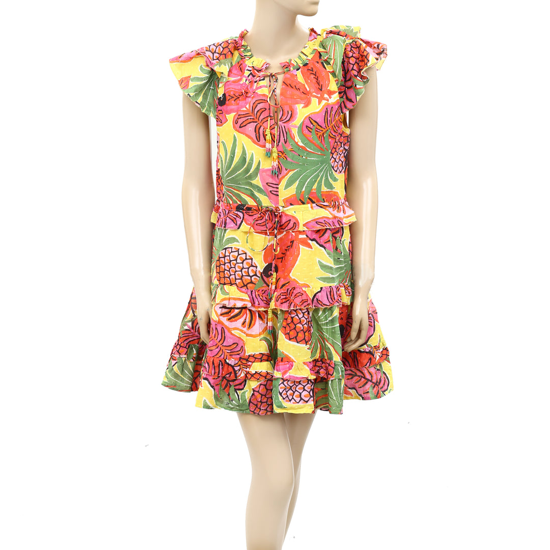 Farm Rio Anthropologie Fruit Dream Ruffle Mini Dress