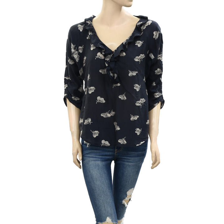 Doen Butterfly Printed Blouse Top