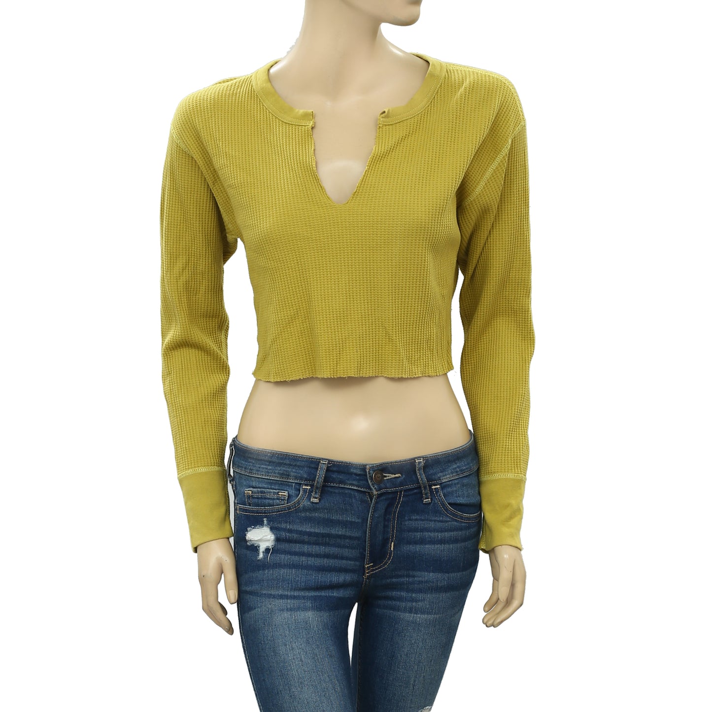 BDG Urban Outfitters Corey Notched Thermal Cropped Top