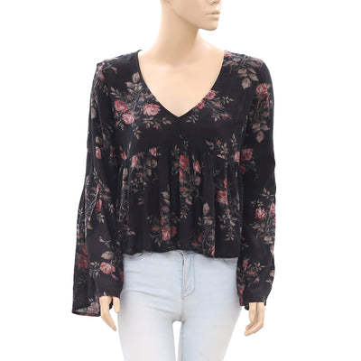 Denim & Supply Floral Printed Bell Sleeve Top M