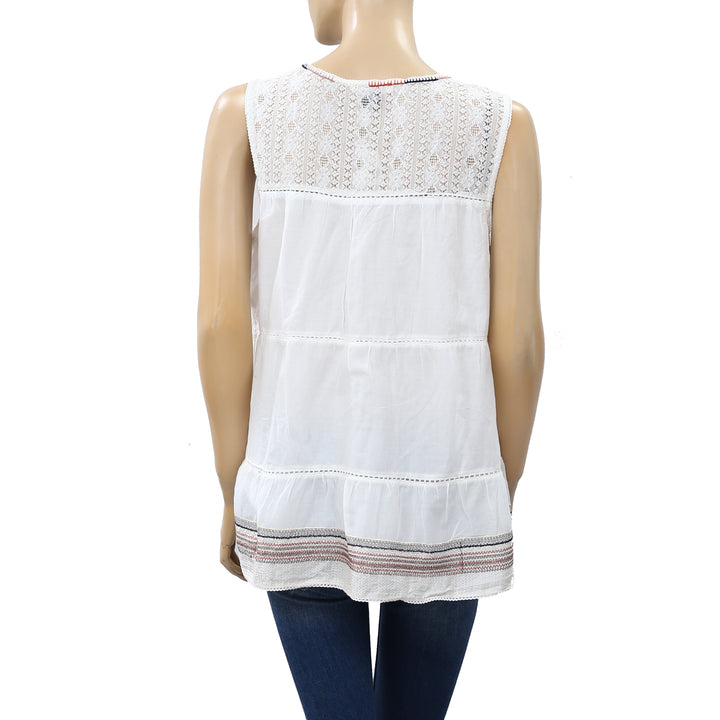 Anthropologie Pilcro and the Letterpress Lani Embroidered Tank Top