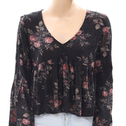 Denim & Supply Floral Printed Bell Sleeve Top M