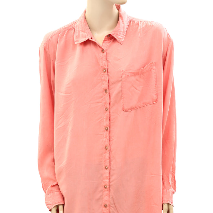 Pilcro And The Letterpress Anthropologie Sleek Buttondown Tunic Top