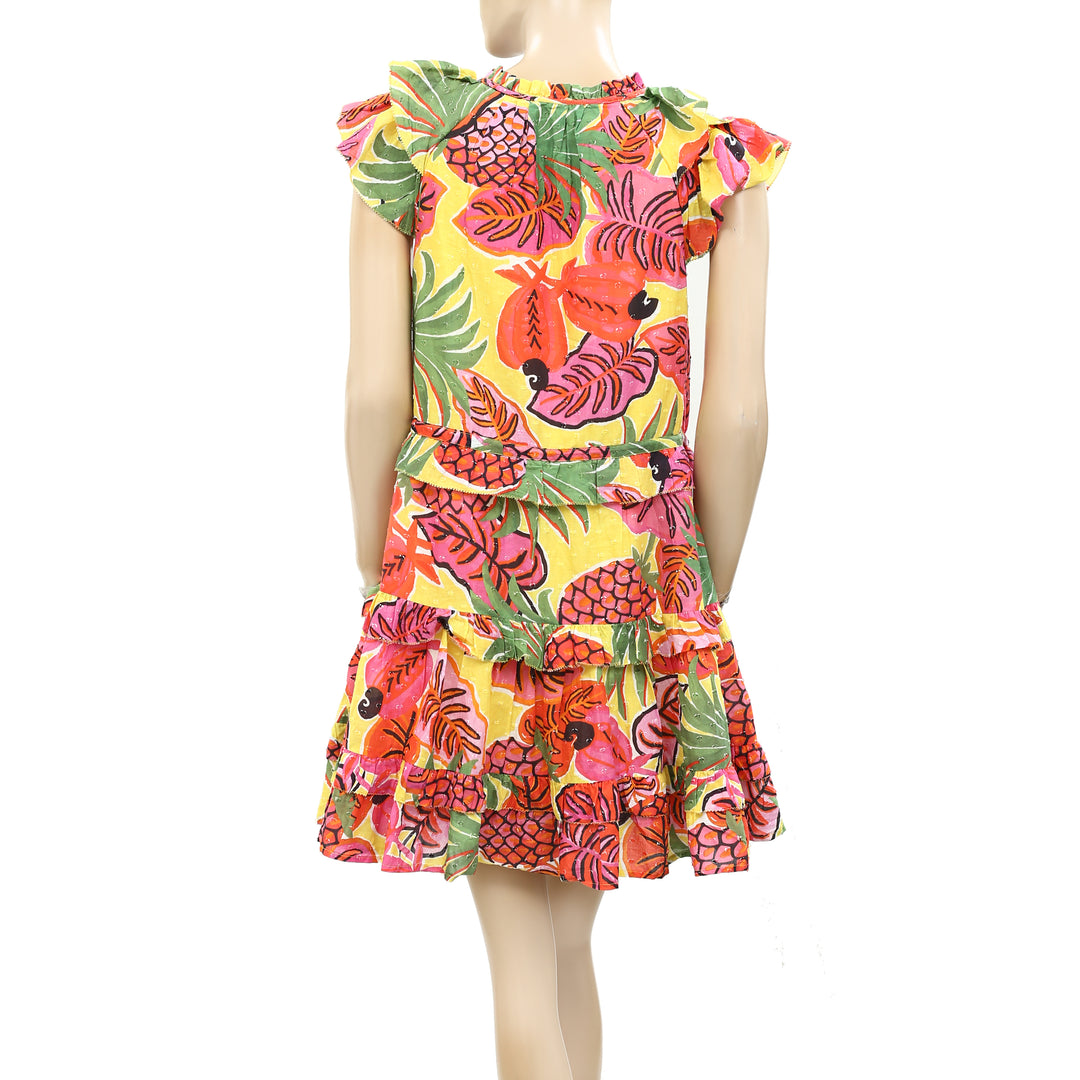 Farm Rio Anthropologie Fruit Dream Ruffle Mini Dress