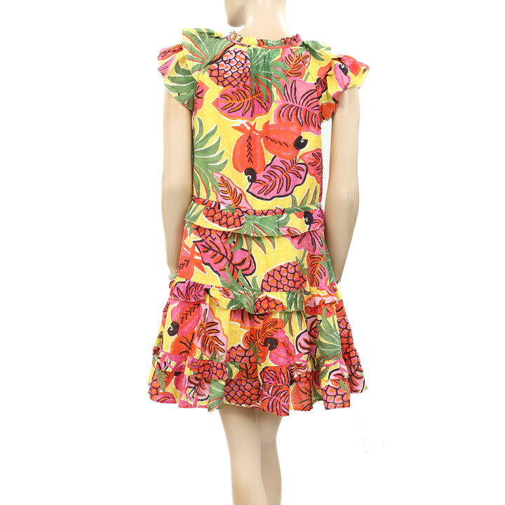 Farm Rio Anthropologie Fruit Dream Ruffle Mini Dress