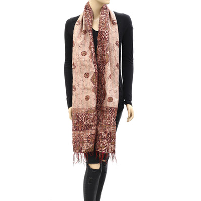 White Chocolate Thread Embroidered Longer Scarf