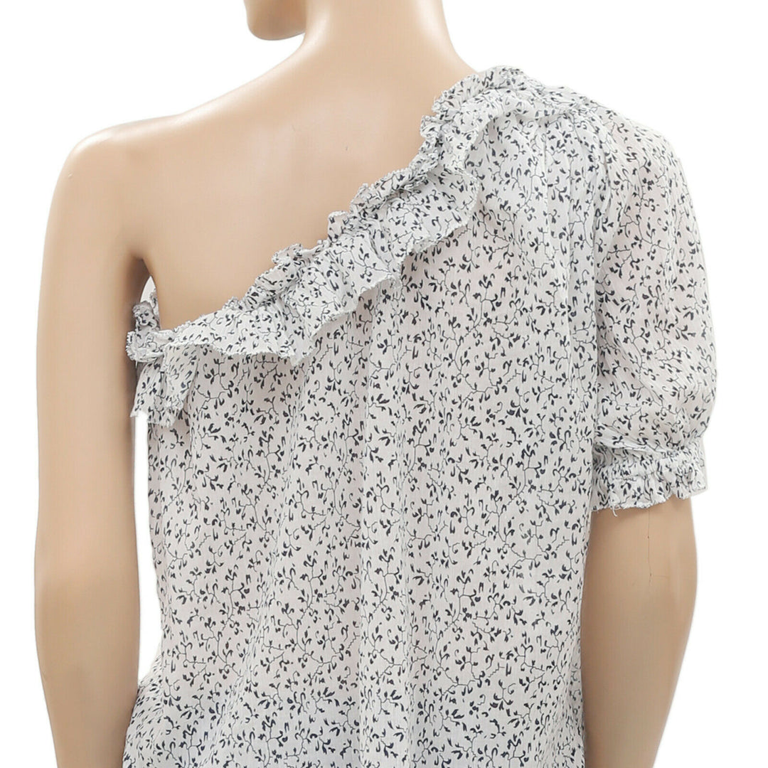 Ulla Johnson Printed Ruffle Blouse Top