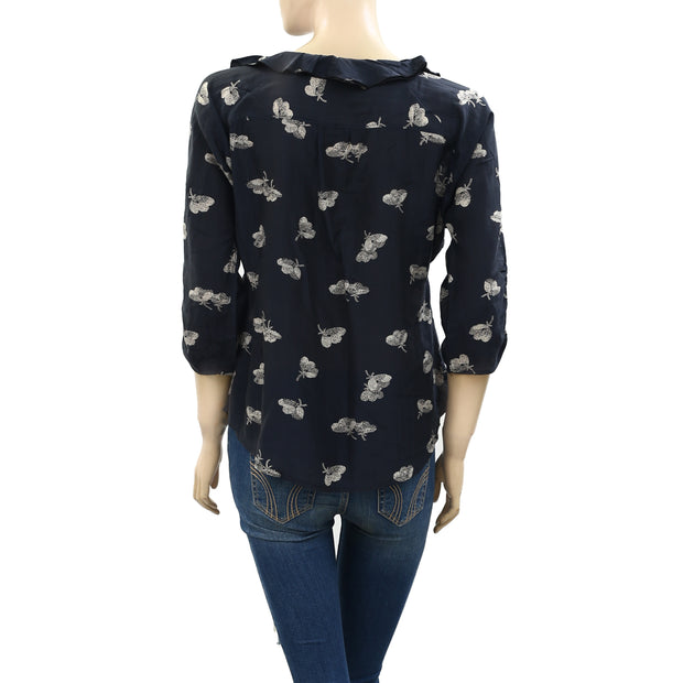 Doen Butterfly Printed Blouse Top