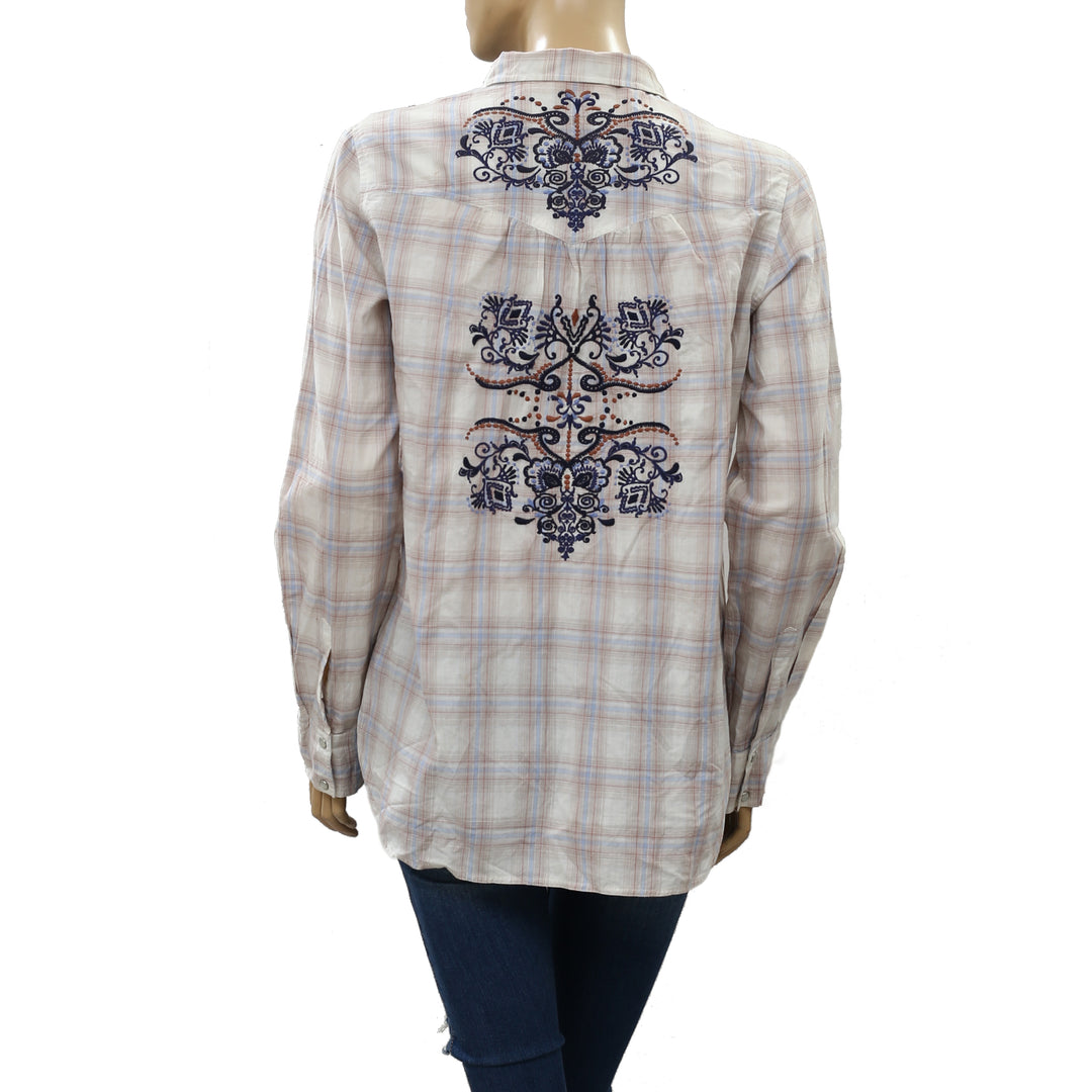 Odd Molly Anthropologie Embroidered Shirt Tunic Top