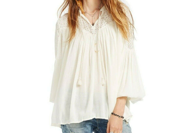 Denim & Supply Ralph Lauren Yoke Lace Gauze Tunic Top XS