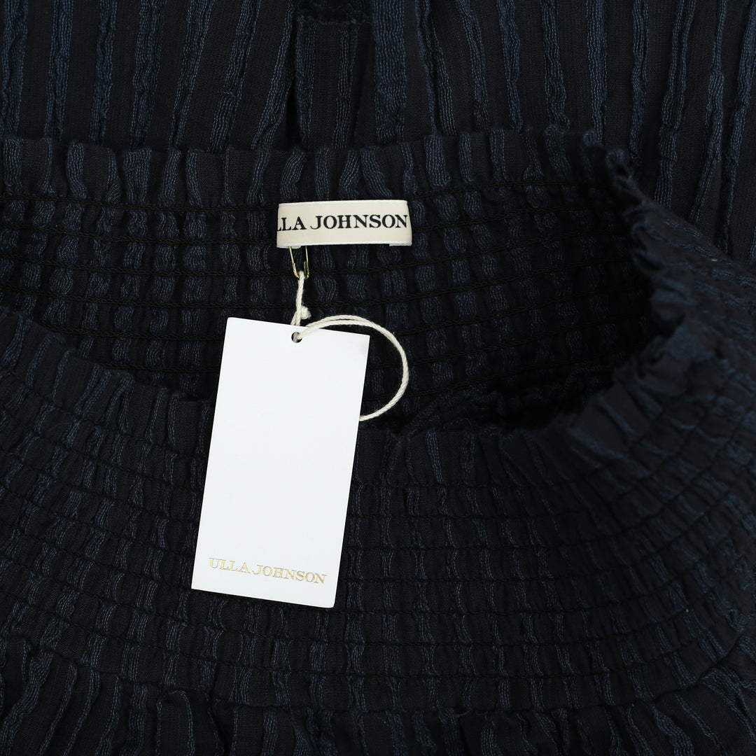 Ulla Johnson Kasia Off Shoulder Ruffle Striped Blouse Top