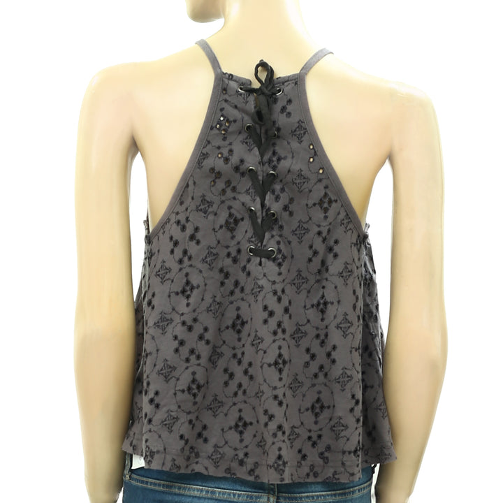 Free People Dream Date Lace-Up Trapeze Top