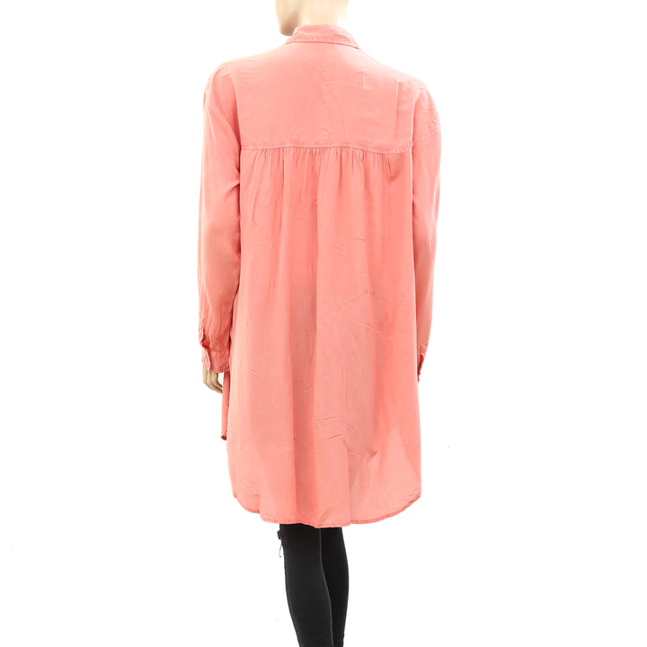 Pilcro And The Letterpress Anthropologie Sleek Buttondown Tunic Top