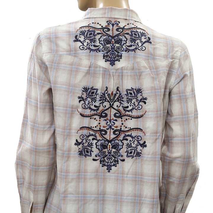 Odd Molly Anthropologie Embroidered Shirt Tunic Top