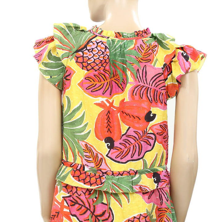 Farm Rio Anthropologie Fruit Dream Ruffle Mini Dress