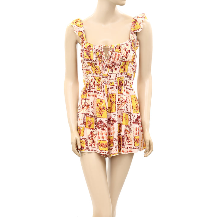 Urban Outfitters UO Rockaway Smocked Romper Dress