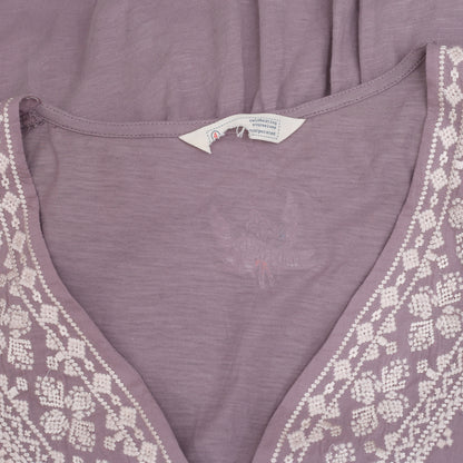 Odd Molly Anthropologie Embroidered Purple Mini Dress XL
