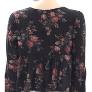 Denim & Supply Floral Printed Bell Sleeve Top M