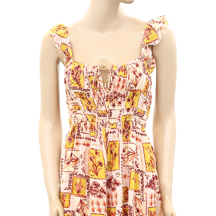 Urban Outfitters UO Rockaway Smocked Romper Dress