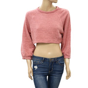 Free People Jade Cropped Pullover Sweatshirt Top XS