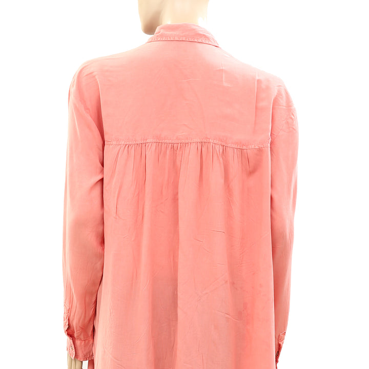 Pilcro And The Letterpress Anthropologie Sleek Buttondown Tunic Top