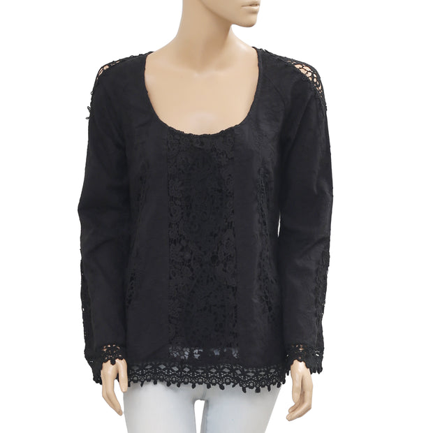 Odd Molly Anthropologie Crochet Embroidered Blouse Top