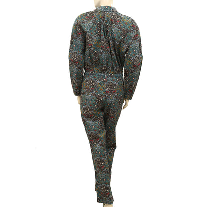 Ba&sh Floral Printed Coverall Jumpsuit Dress S1