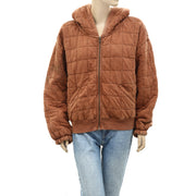 Anthropologie Pilcro And the Letterpress Cropped Quilted Hoodie Jacket