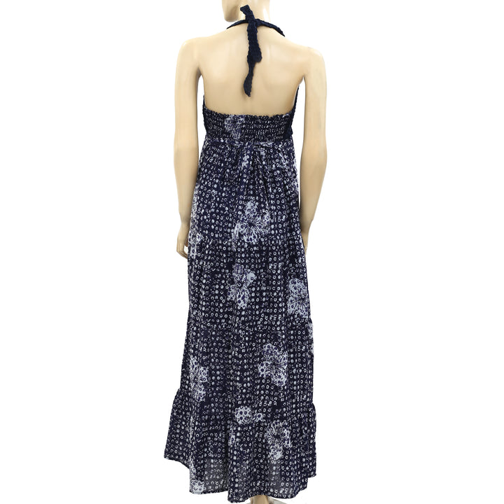 Lucky Brand John Robshaw Crochet Printed Maxi Dress