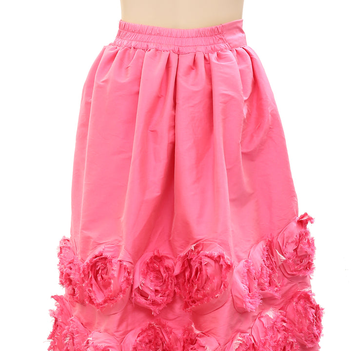 Frances Valentine Barbara Flowers Shantung Skirt