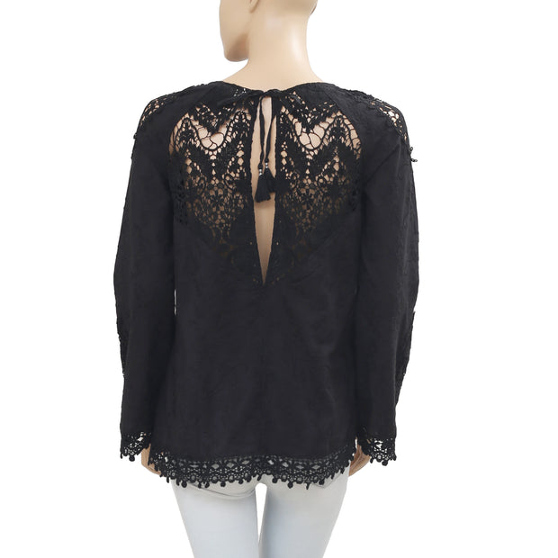 Odd Molly Anthropologie Crochet Embroidered Blouse Top