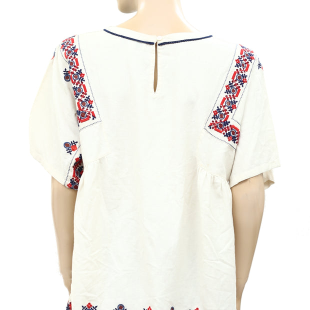Sea New York Leah Embroidered Kimono Sleeves Blouse Top