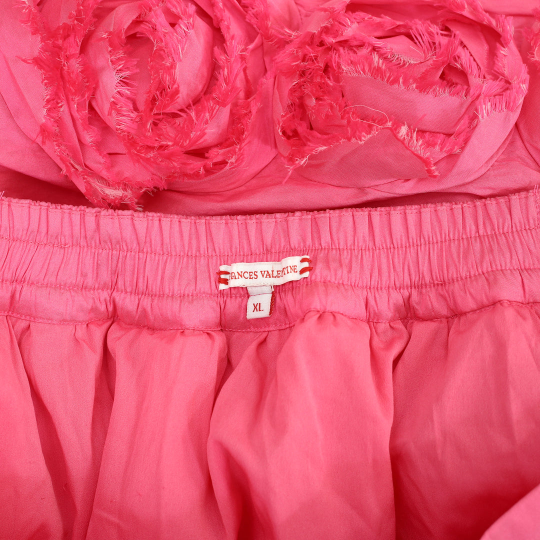 Frances Valentine Barbara Flowers Shantung Skirt