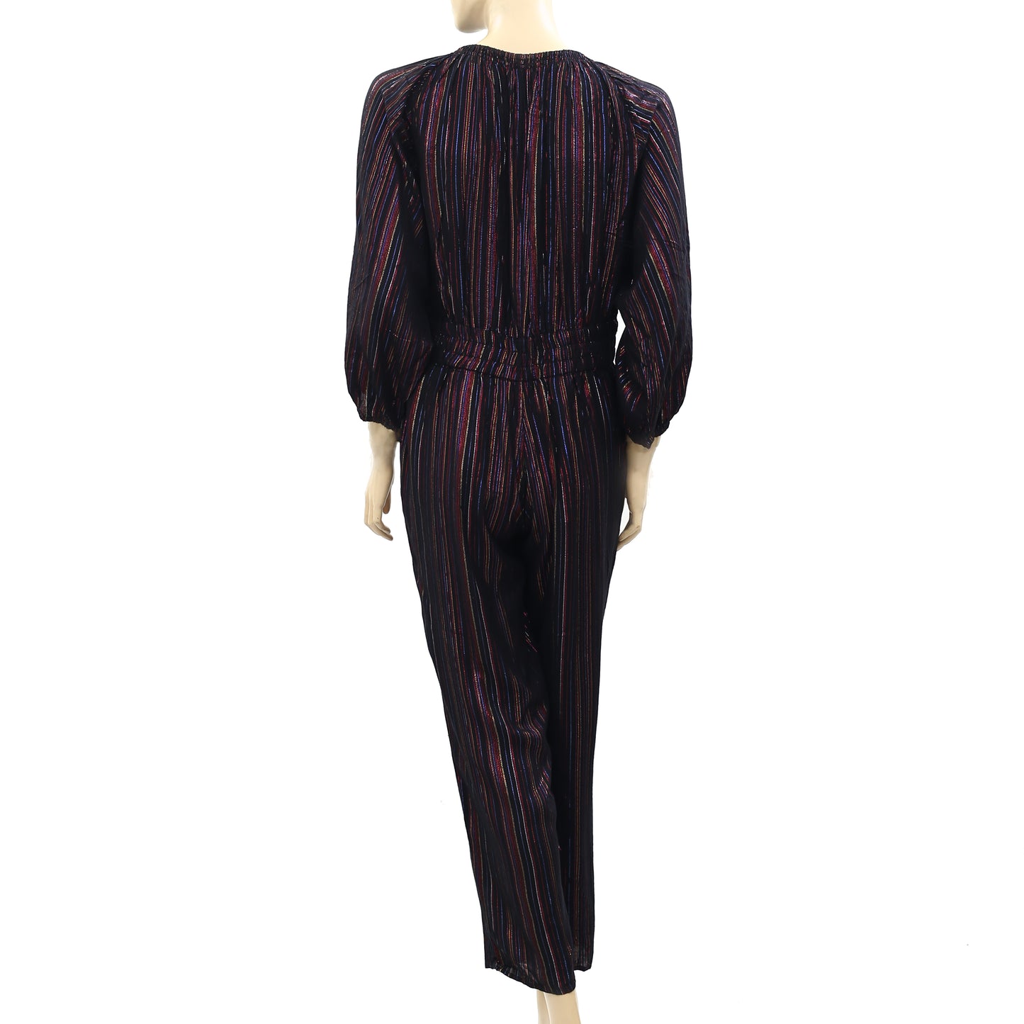 Apiece Apart Synthetic Quinty Metallic-striped Woven Jumpsuit
