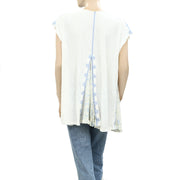 Free People Mesh Embroidered Tunic Top