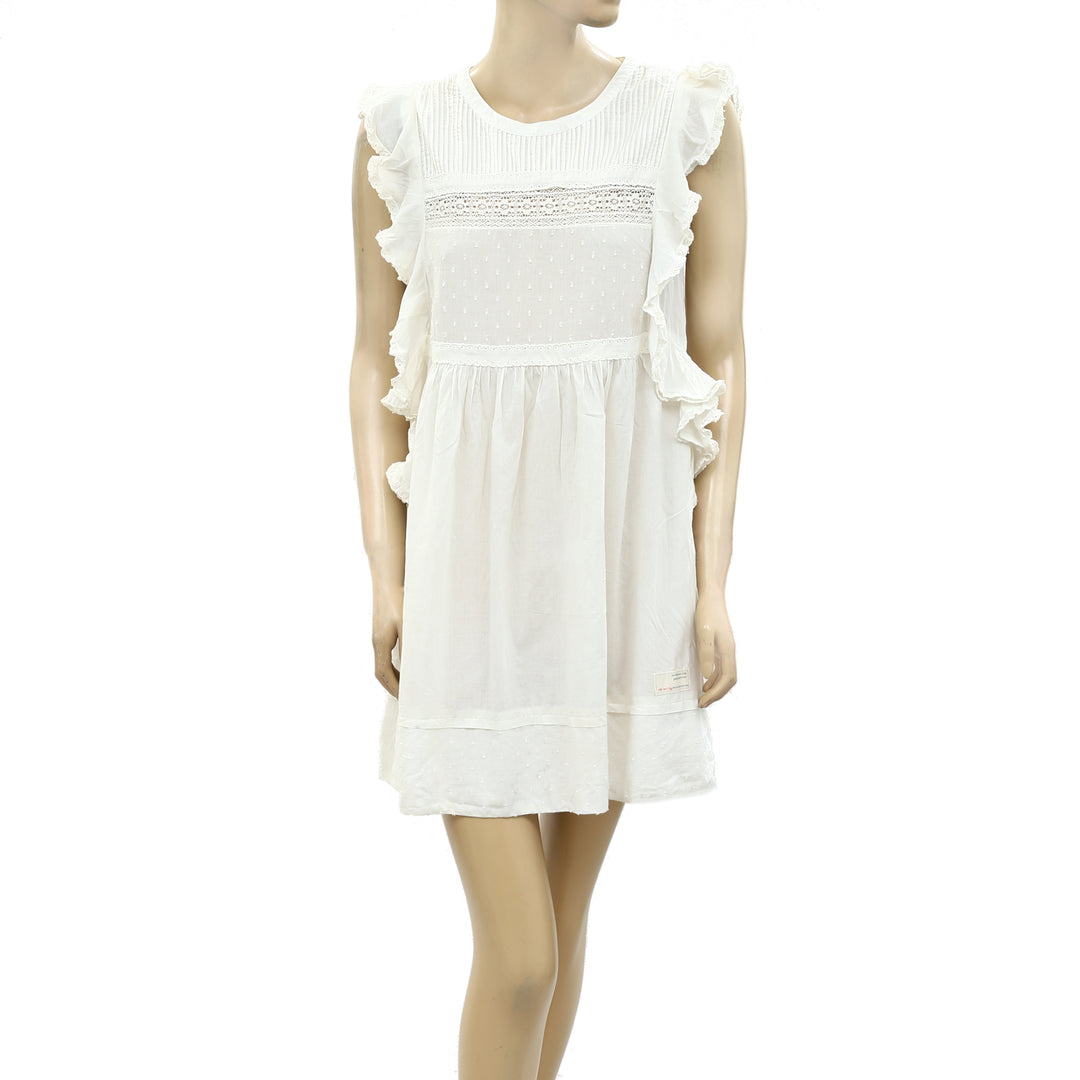 Odd Molly Anthropologie Floral Lace Mini Dress White Chocolate Couture Odd Molly Anthropologie Floral Lace Mini Dress White Chocolate Couture