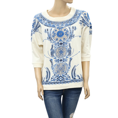 Free People Floral Embroidered Pullover Top