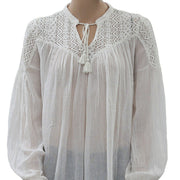 Denim & Supply Ralph Lauren Yoke Lace Gauze Tunic Top XS