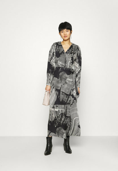 Copenhagen Muse Cmblossum Printed Wrap Maxi Long Dress
