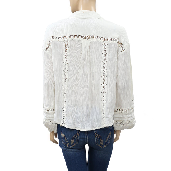 Free People Summer Stars Buttondown Shirt Top