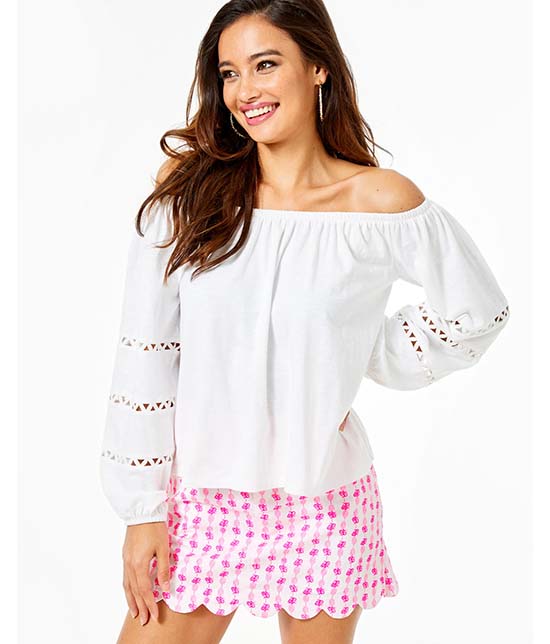 Lilly Pulitzer Katt Off-The-Shoulder Blouse Top