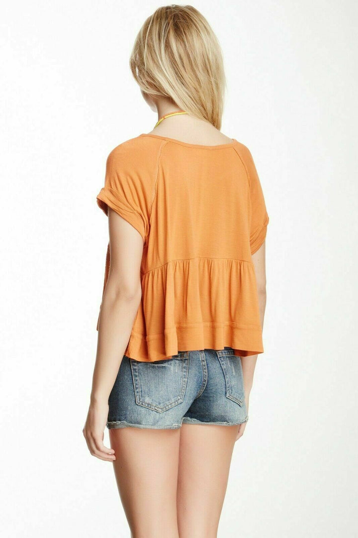 Free People Hazy Highlands Beaded Peplum Blouse Top M