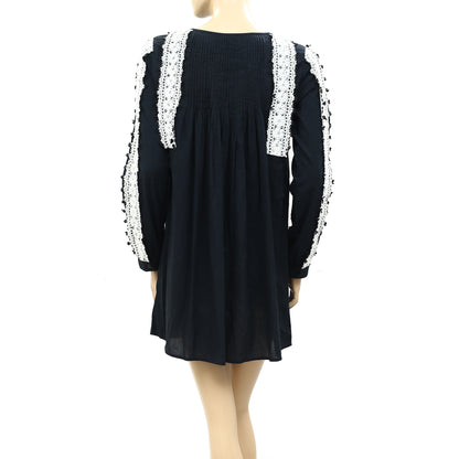 Etoile Isabel Marant Crochet Lace Trim Tunic Mini Dress