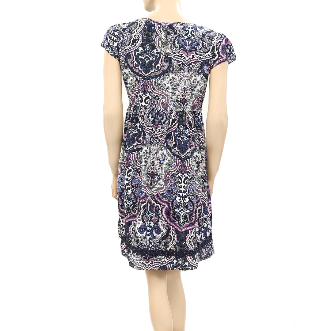 Odd Molly Anthropologie Paisley Printed Embroidered Mini Dress