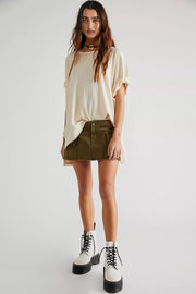 Free People We the Free Care FP Linen Blend Diego Tee Top