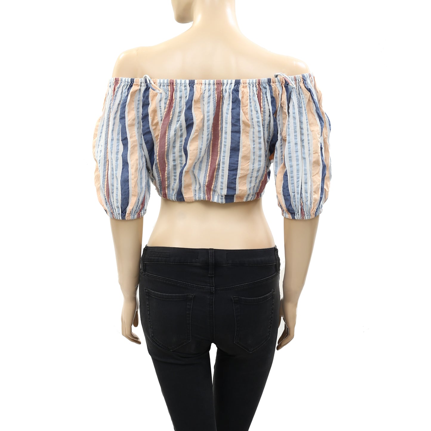 ULLA JOHNSON Striped Printed Cropped Top