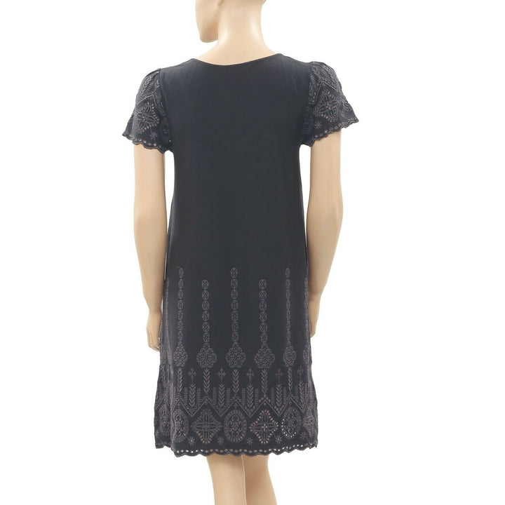 Odd Molly Anthropologie Eyelet Embroidered Mini Dress